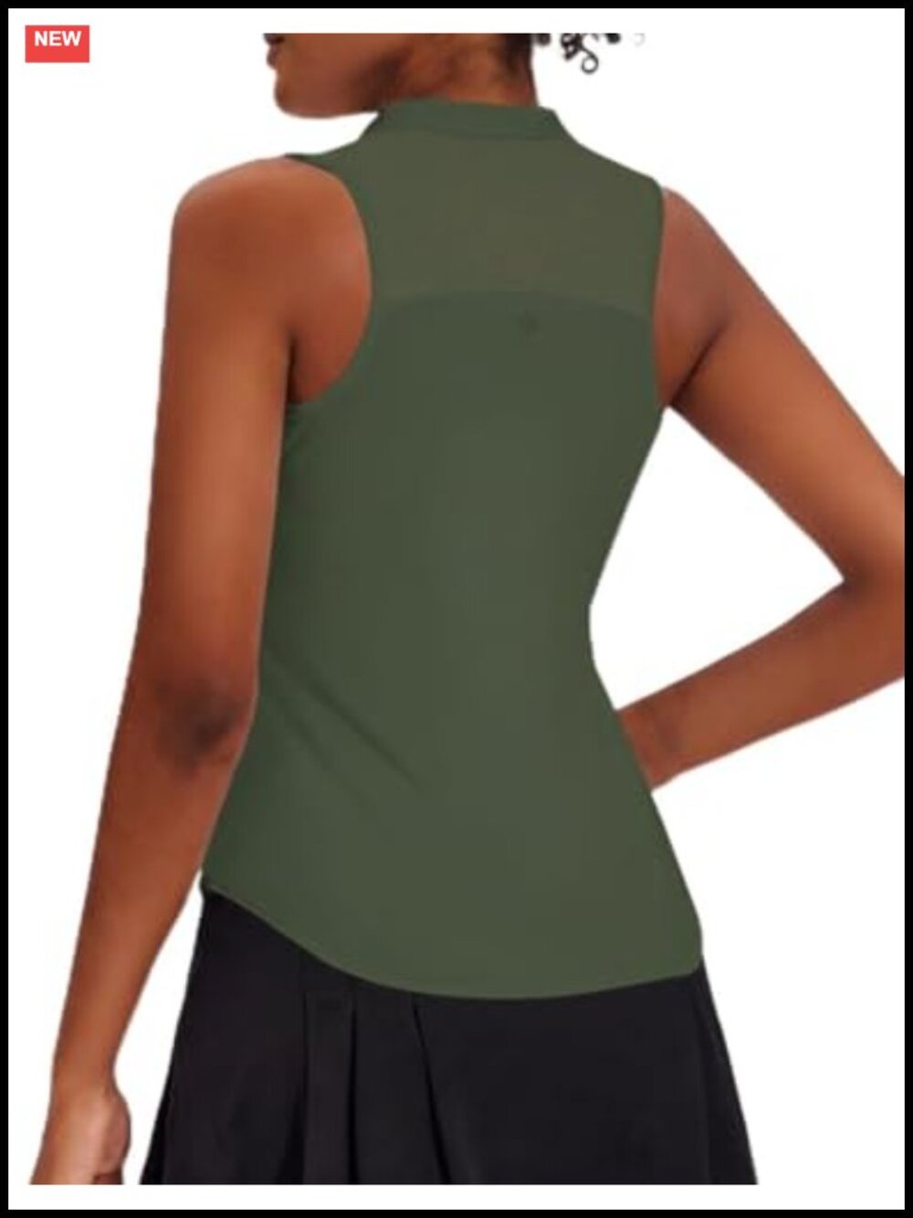 Sleeveless Golf Polo Shirt UPF 50+ Quick Dry Racerback Tank Top